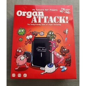 Awkward Yeti Organ Attack! Card Game 100% Complete w/ Cards & Organ Stickers